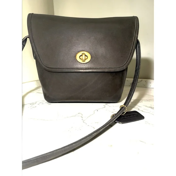 Vintage Coach The Quincey 9919 Crossbody Purse Bag Black Leather Made in USA - Picture 1 of 15
